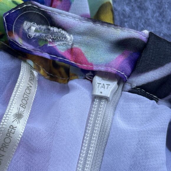 Boston Proper Maxi Skirt Womens Size 14 Lined Floral Zebra Flowy Boho Cottage - Picture 8 of 12